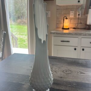 Elegant White Hobnail swung  Vase Fenton